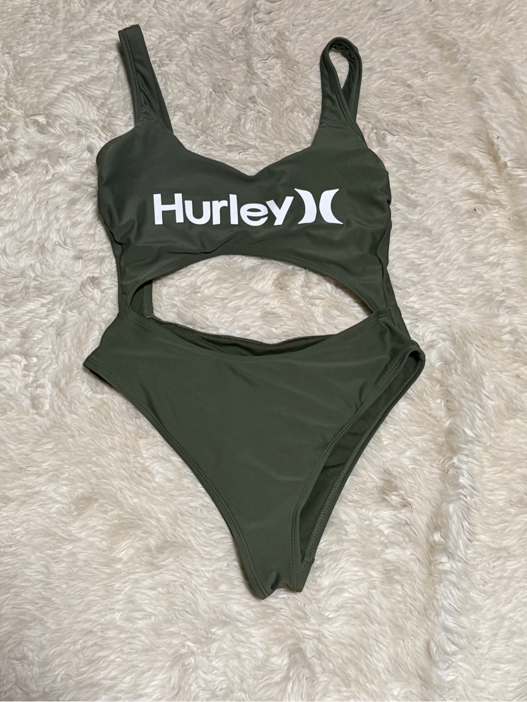 Hurley One Piece Cutout Monokini Swimsuit In Green - Size Small